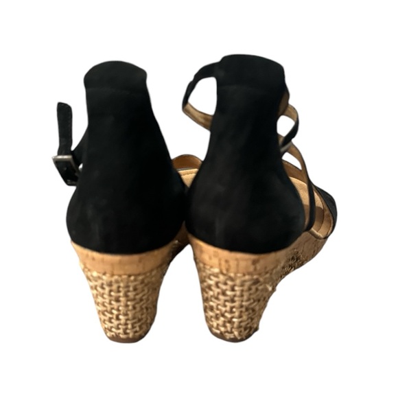 GABOR BLACK SUEDE Sandal Raffia Wedge Size UK 8 US 10-10.5 NWOB - Picture 5 of 9
